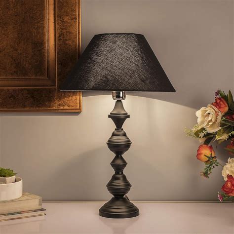 Buy Homesake® Nordic Waterdrop Matt Black Table Lamp with Black Shade ...