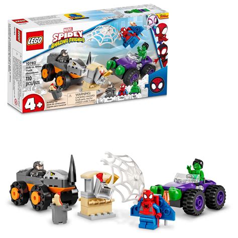Buy LEGO Marvel Hulk vs. Rhino Monster Truck Showdown, Toy for Kids ...