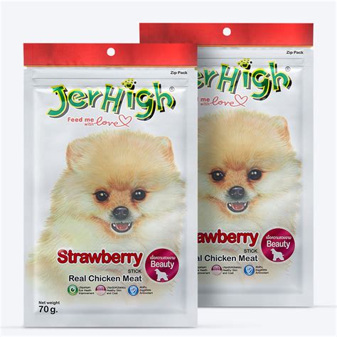JerHigh Strawberry Stick Dog Treats with Real Chicken Meat – Heads Up ...