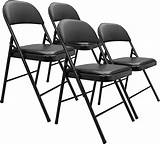 48 Black Resin Stackable Folding Chair - Comfortable Black Foldable ...
