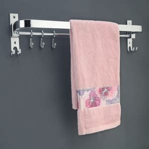 ADONZ Anti Rust 304 Folding Rod with Hooks, Towel Rack,Towel Bar 24 ...