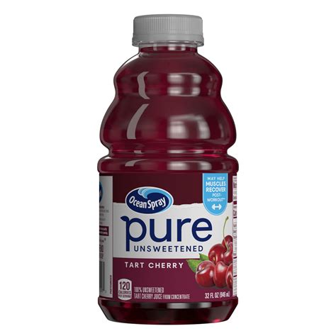 Ocean Spray® Pure Unsweetened Tart Cherry, 100% Tart Cherry Juice, 32 ...