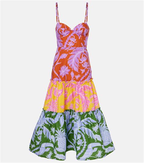Tropical Swing Mix cotton midi dress in multicoloured - Farm Rio ...