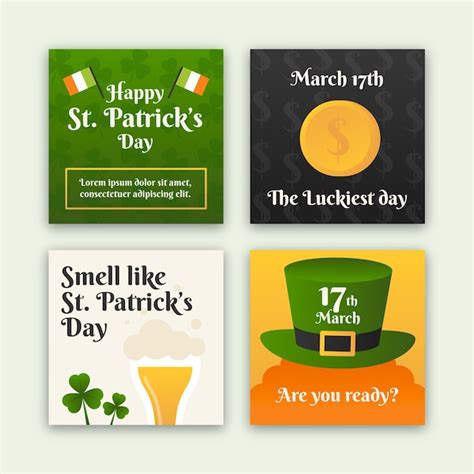 Feliz st. histórias do instagram do dia de patrick | Vetor Grátis
