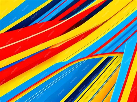 Premium Photo | Abstract lines background in blue yellow red color