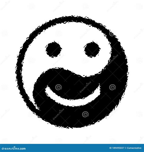 Yin and Yang Emoji Symbol Element Isolated on White Background. Vector ...