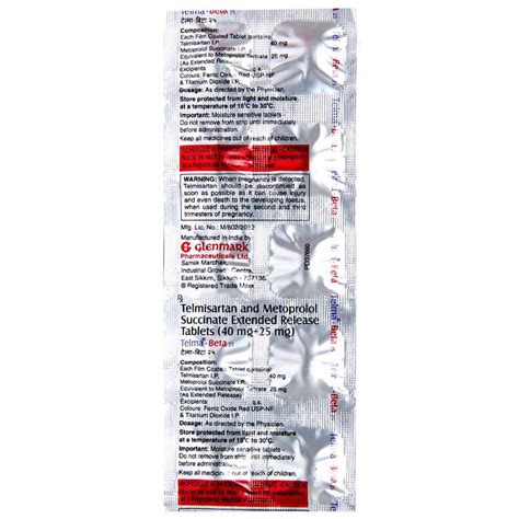 Telma-Beta 25 Tablet 10's Price, Uses, Side Effects, Composition ...