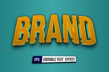 Brand 3d text effect fully editable | Premium Vector