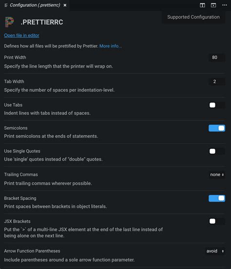 Prettier Config 的图像结果