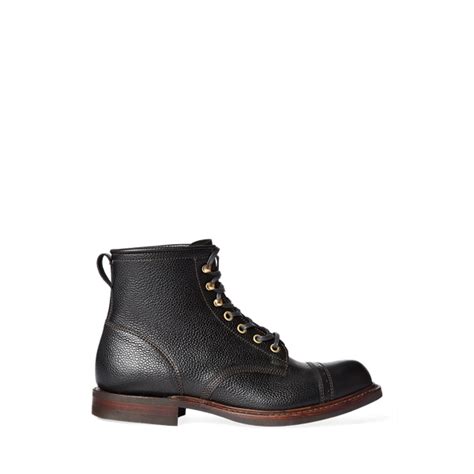 Pebbled Leather Boot for Men | Ralph Lauren® IN