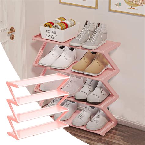 4 Tier Shoe Rack Organizer, Shoe Storage Rack for Entrance, Shoe Rack ...