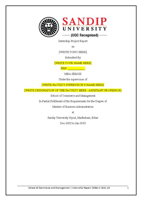 Internship Project Report Format Dec-2022 SOCM - Internship Project ...