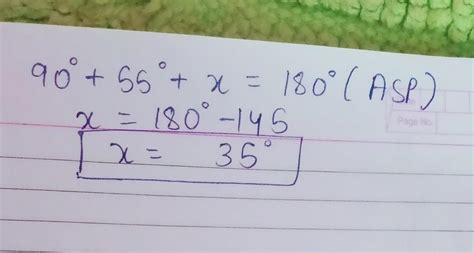 In a right-angled triangle if one acute angle is 55°, the third angle ...