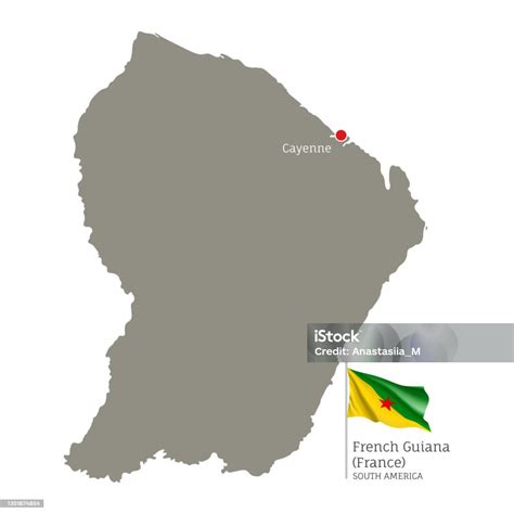Silhouette Of French Guiana Country Map Stock Illustration - Download ...