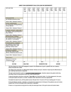 AU Abbey Pain Assessment Scale (Follow on Assessment) - Fill and Sign ...