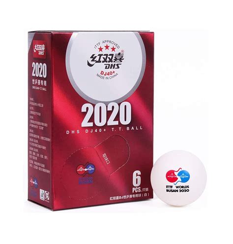 Buy DHS DJ40+ Busan 2020 Ball, Table Tennis, 6 Balls Per Box Online at ...