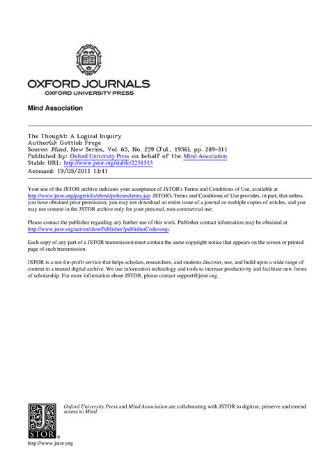 Frege - The Thought a Logical Inquiry - Mind Association The Thought: A ...