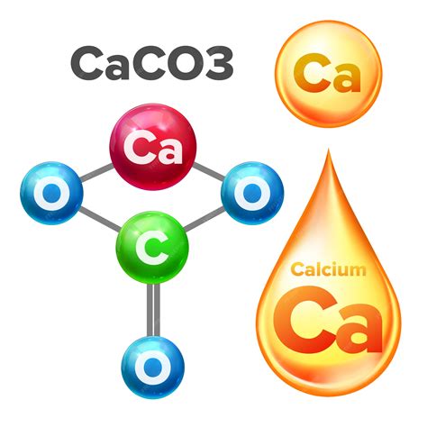 Premium Vector | Molecular structure calcium carbonate caco3