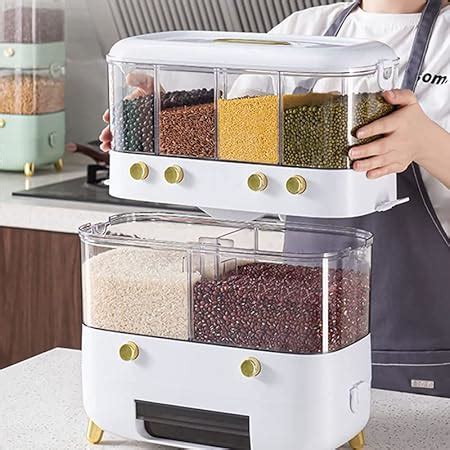ABOUT SPACE Cereal 6 Compartment Wall Mount Dispenser With Measuring ...