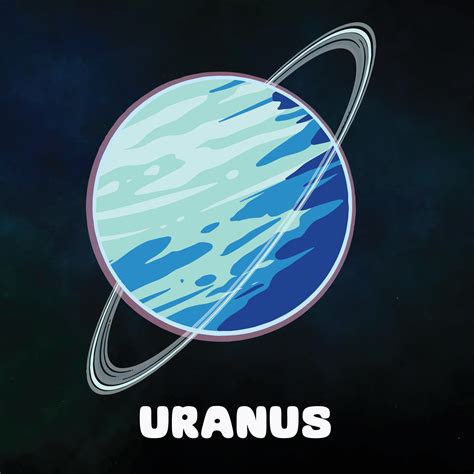 Clipart planet Uranus in solar system. Hand drawing vector illustration of planet Uranus ...