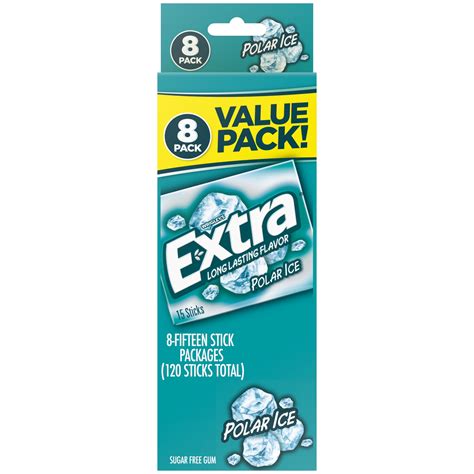 Extra Polar Ice Sugar Free Gum Back To School Chewing Gum - 8 Pack ...