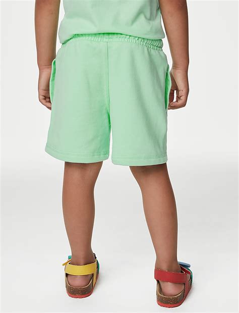 Buy Cotton Mix Plain Regular Fit Shorts at Marks & Spencer