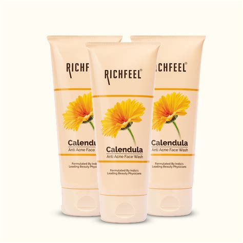 Richfeel Calendula Anti Acne Face Wash 100 g (Pack of 3 ...
