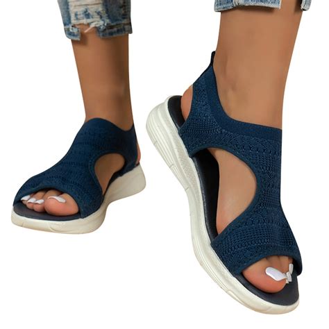 Akiihool Women Comfortable Sandals Orthotic Walking Sandals Orthopedic ...