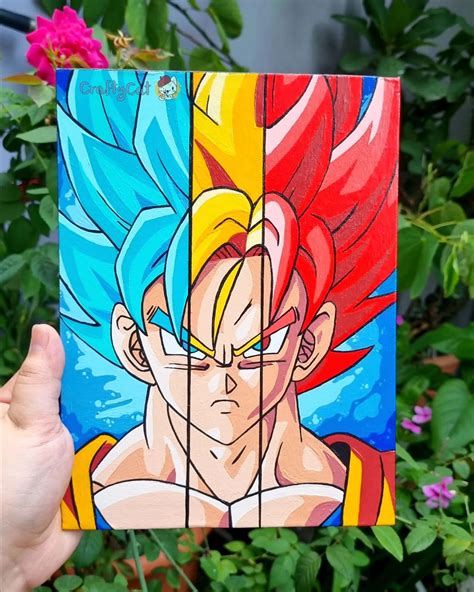 Pintura de dragón ball en acrílico ️‍🔥 en 2025 | Mini arte en lienzo, Lienzos pintados, Dibujos ...