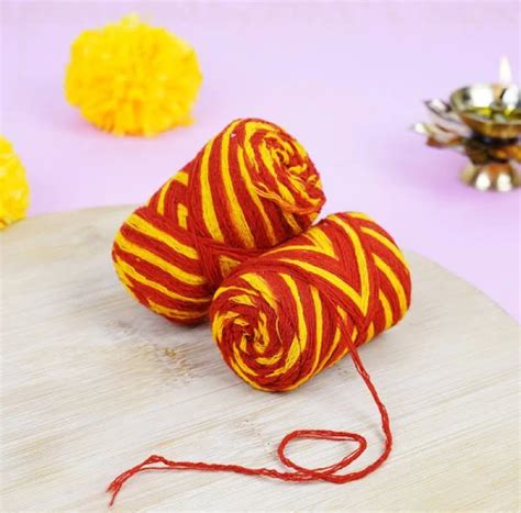 Silk Mauli Kalawa/Kalawa Thread/Sacred Thread / (Red and Yellow Colore ...