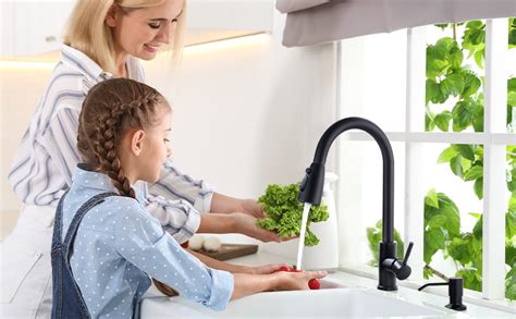 Kruvad Kitchen Sink Faucet Deck Mount Pull Out Crane Hot Cold Water ...