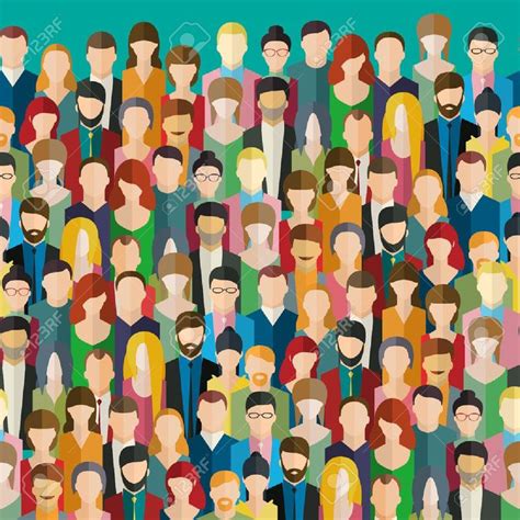 The crowd of abstract people. Flat design, vector illustration. , # ...