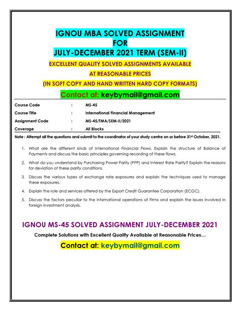 MS-45 SOLVED ASSIGNMENT JULY- DECEMBER 2021 TERM (SEM-II) - IGNOU MBA ...