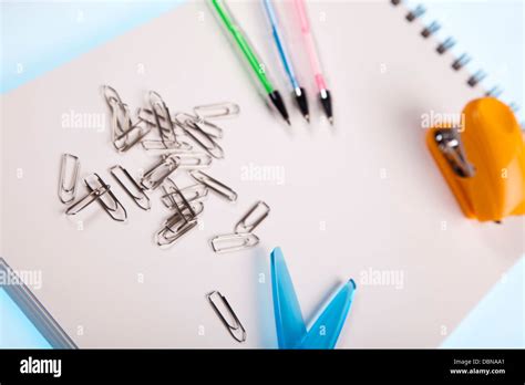 Office and student accessories, Notepad Stock Photo - Alamy