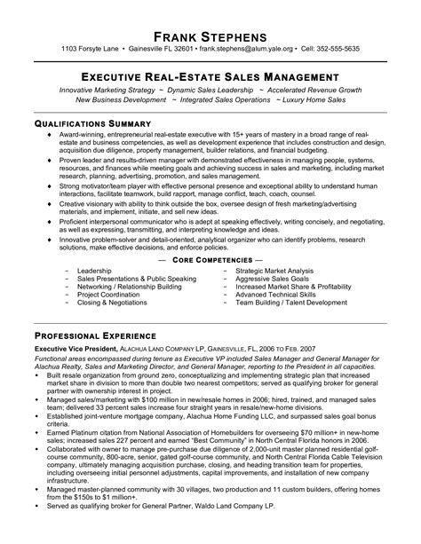 Real Estate Sales Manager Resume | Templates at allbusinesstemplates.com