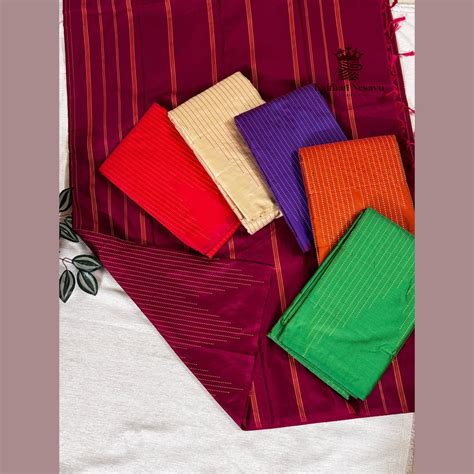 Arani Semi Soft Silk Saree – Kantha Stitch Temple Lines| Navratri Special