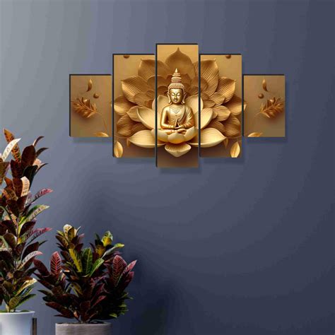 SAF Buddha Paintings for Wall Decoration - Set Of Five, 3d modern art ...