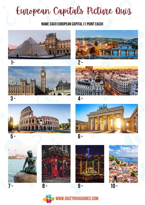 50+ European Capitals Quiz Questions And Answers - Quiz Trivia Games
