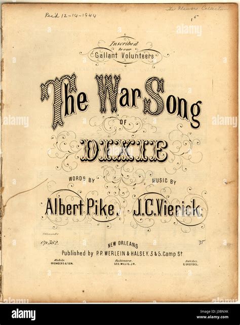 The 'Dixie War Song', first published in 1861, is one of the most ...