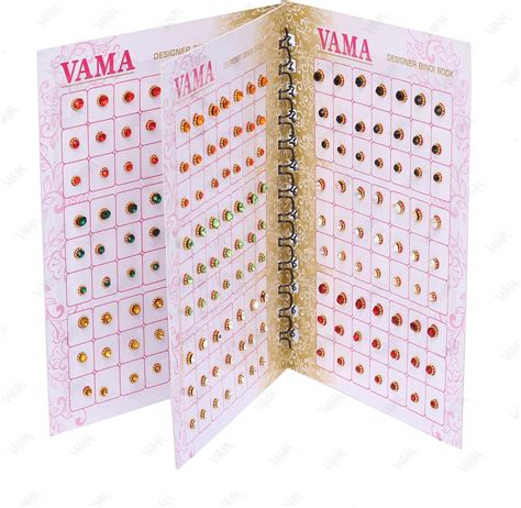 Amazon.com: VAMA Multicolour Small Stone Indian Bindis Kumkum Forehead ...
