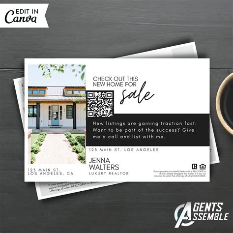Realtor Just Listed Postcard Template: Real Estate Marketing (instant ...