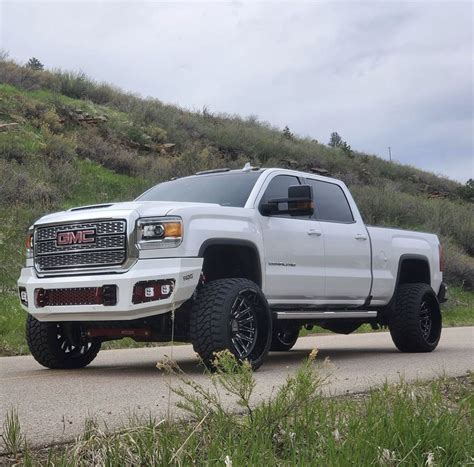 White Gmc Denali Lifted