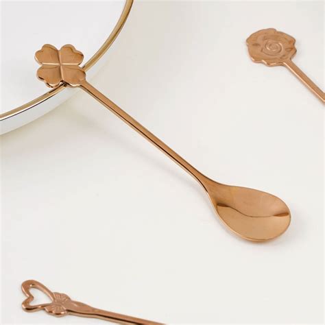 Luxe Stainless Steel Teaspoon Set Of 4 Rose Gold Online - Premium ...