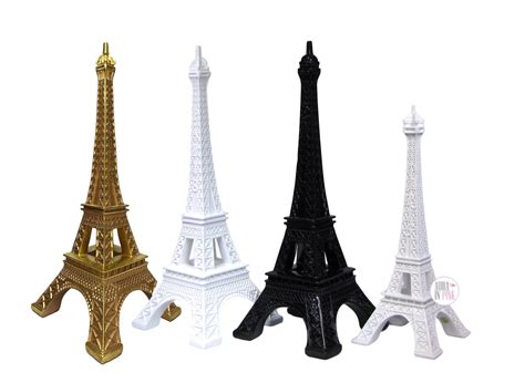 Three Hands Corp Black, White & Gold Glossy Eiffel Tower Statue Décor ...