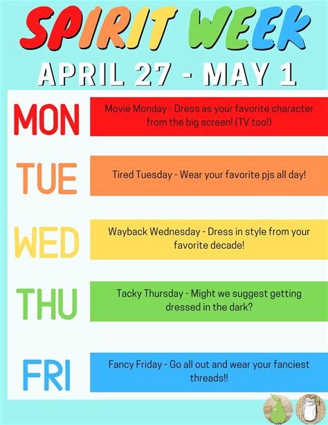 Summer Spirit Week Ideas For Daycare - Free Math Worksheet Printable
