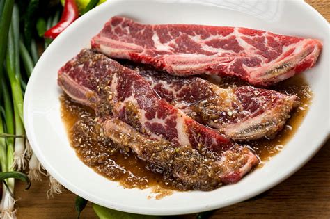Koreanstyle Marinated Beef Short Ribs Kalbi Recipe Kalbi - Korean BBQ ...