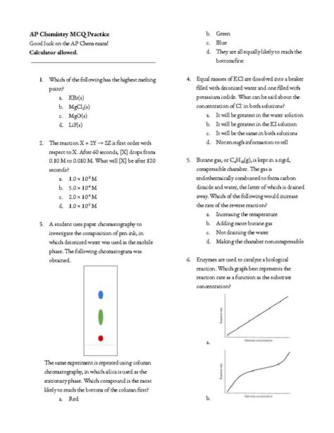 AP Chemistry Full Course MCQ practice - AP Chemistry MCQ Practice Good ...