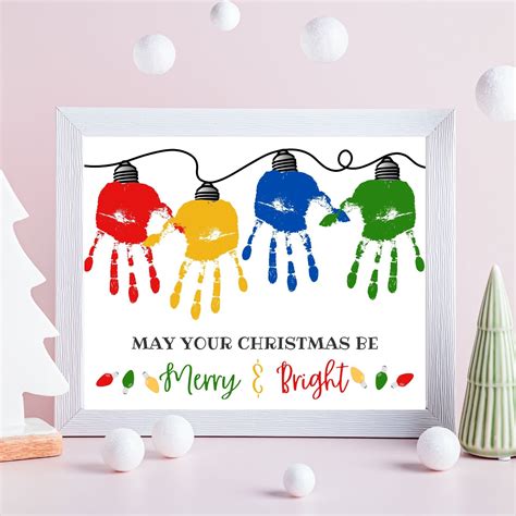 Handprint christmas lights christmas handprint art crafts template ...