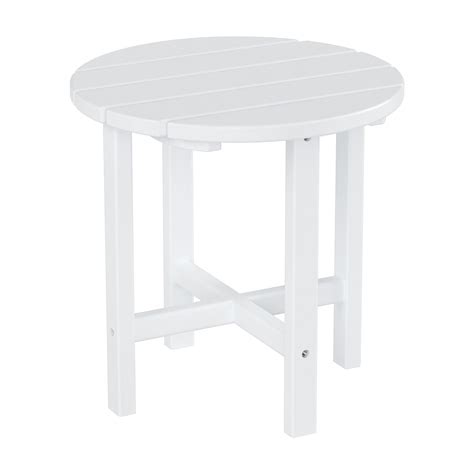Outdoor Side Table White Round at Clara Moran blog