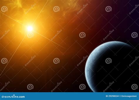 Planet Earth with Rising Sun Stock Illustration - Illustration of ...